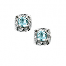 AQUAMARINE AND DIAMOND Earrings